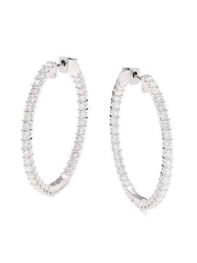 Saks Fifth Avenue Women's 14k White Gold & 3 Tcw Lab Grown Diamond Hoop Earrings