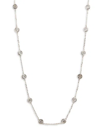 Saks Fifth Avenue Women's 14k White Gold & 3 Tcw Lab Grown Diamond Station Necklace/20"