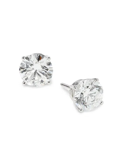Saks Fifth Avenue Women's 14k White Gold & 3 Tcw Lab Grown Diamond Stud Earrings