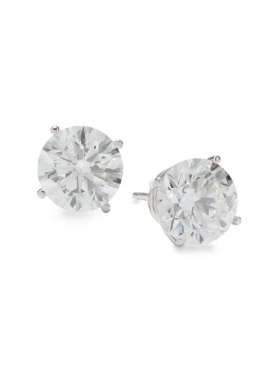 Saks Fifth Avenue Women's 14k White Gold & 3 Tcw Lab Grown Diamond Stud Earrings In Metallic