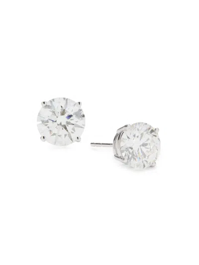 Saks Fifth Avenue Women's 14k White Gold & 3 Tcw Lab Grown Diamond Stud Earrings In Silver