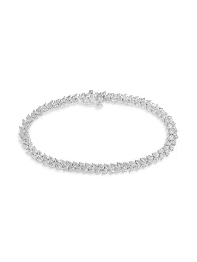 Saks Fifth Avenue Women's 14k White Gold & 3 Tcw Lab Grown Diamond Tennis Bracelet In Metallic