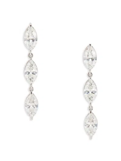 Saks Fifth Avenue Women's 14k White Gold & 3 Tcw Lab-grown Diamonds Linear Drop Earrings