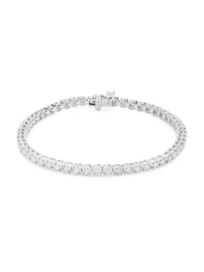 Saks Fifth Avenue Women's 14k White Gold & 3 Tcw Natural Diamond Tennis Bracelet In Metallic