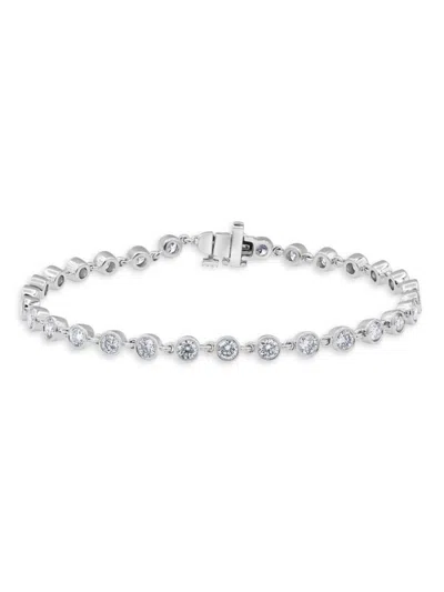 Saks Fifth Avenue Women's 14k White Gold & 3.0 Tcw Diamond Studded Bracelet In Metallic