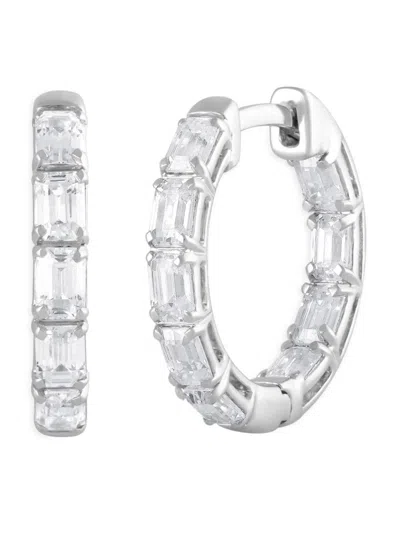 Saks Fifth Avenue Women's 14k White Gold & 3.75 Tcw Lab Grown Diamond Huggie Earrings