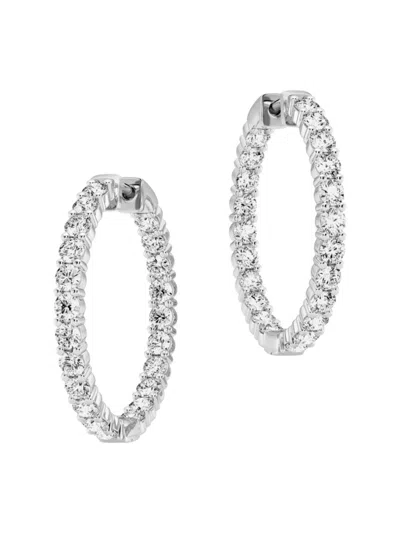 Saks Fifth Avenue Women's 14k White Gold & 4 Tcw Diamond Inside-out Hoop Earrings