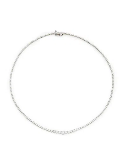 Saks Fifth Avenue Women's 14k White Gold & 4 Tcw Diamond Necklace In Metallic