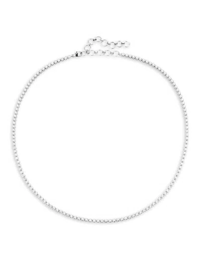 Saks Fifth Avenue Women's 14k White Gold & 4 Tcw Diamond Tennis Necklace In Metallic