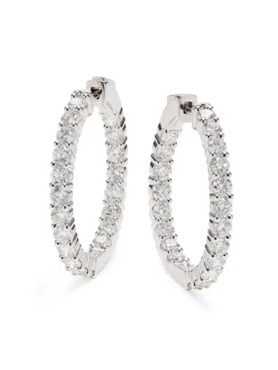 Saks Fifth Avenue Women's 14k White Gold & 4 Tcw Lab Grown Diamond Hoop Earrings
