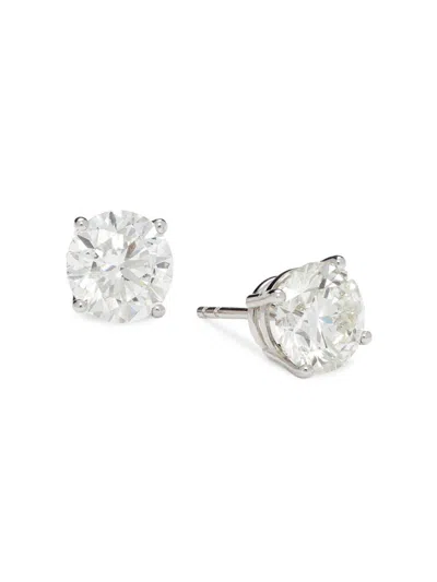 Saks Fifth Avenue Women's 14k White Gold & 4 Tcw Lab Grown Diamond Stud Earrings In Metallic