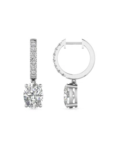 Saks Fifth Avenue Women's 14k White Gold & 4.5 Tcw Lab Grown Diamond Drop Earrings In Metallic