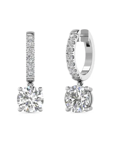 Saks Fifth Avenue Women's 14k White Gold & 4.50 Tcw Lab Grown Diamond Drop Earrings In Metallic
