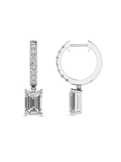 Saks Fifth Avenue Women's 14k White Gold & 4.50 Tcw Lab Grown Diamond Huggie Earrings
