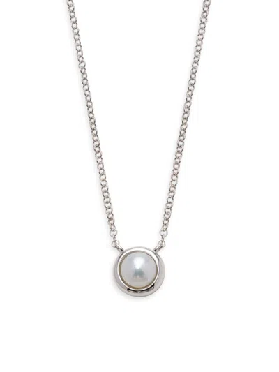 Saks Fifth Avenue Women's 14k White Gold & 4.8-5mm Cultured Freshwater Pearl Pendant Necklace
