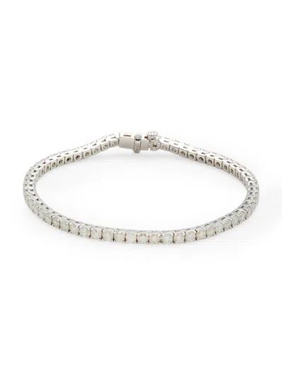 Saks Fifth Avenue Women's 14k White Gold & 5 Tcw Diamond Tennis Bracelet In Metallic