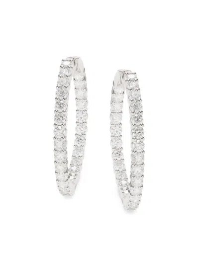 Saks Fifth Avenue Women's 14k White Gold & 5 Tcw Lab Grown Diamond Hoop Earrings