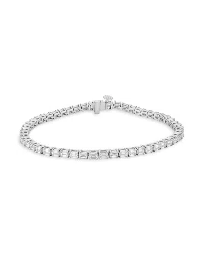 Saks Fifth Avenue Women's 14k White Gold & 5 Tcw Lab Grown Diamond Tennis Bracelet In Metallic
