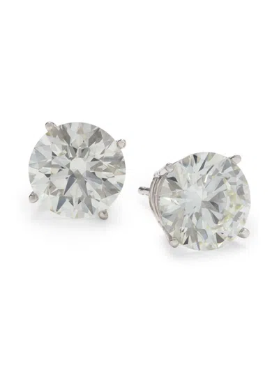 Saks Fifth Avenue Women's 14k White Gold & 5.0 Tcw Lab Grown Diamond Stud Earrings In Metallic