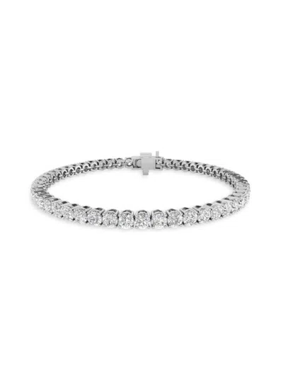 Saks Fifth Avenue Women's 14k White Gold & 5.00 Tcw Lab Grown Diamond Bracelet In Metallic