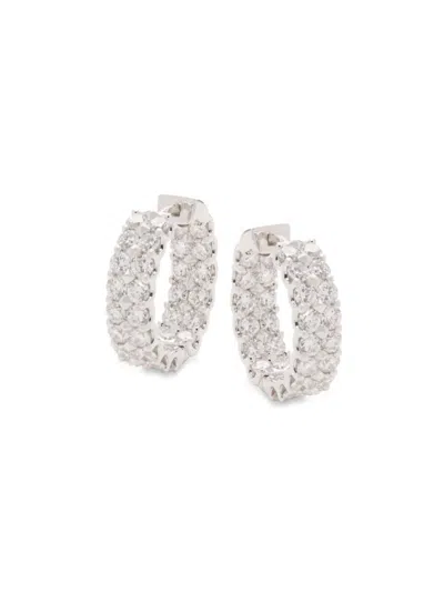 Saks Fifth Avenue Women's 14k White Gold & 5.00 Tcw Lab-grown Diamond Hoop Earrings
