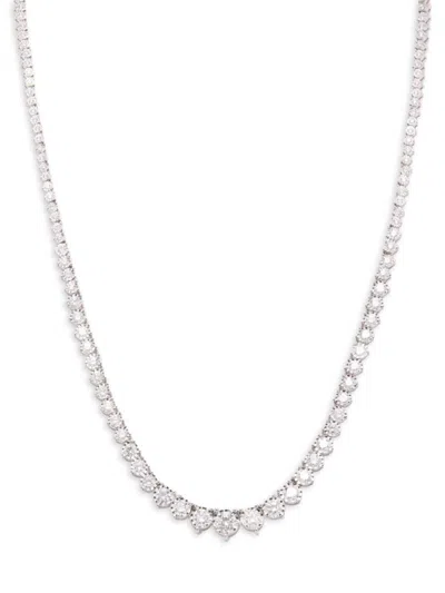 Saks Fifth Avenue Women's 14k White Gold & 5.00 Tcw Lab-grown Diamond Necklace/17.5" In Metallic