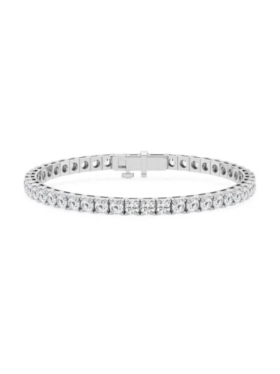 Saks Fifth Avenue Women's 14k White Gold & 5.00 Tcw Round Lab-grown Diamond Tennis Bracelet In 12 Tcw