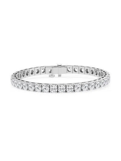 Saks Fifth Avenue Women's 14k White Gold & 5.00 Tcw Round Lab-grown Diamond Tennis Bracelet In 15 Tcw