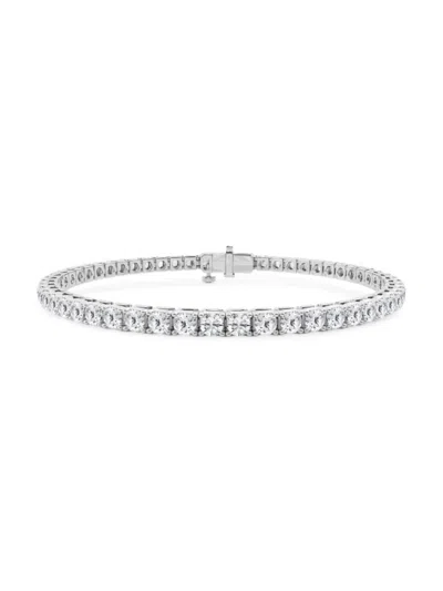 Saks Fifth Avenue Women's 14k White Gold & 5.00 Tcw Round Lab-grown Diamond Tennis Bracelet In 7 Tcw