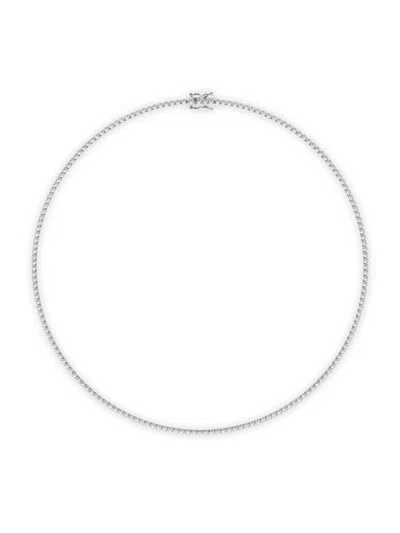 Saks Fifth Avenue Women's 14k White Gold & 5.5 Tcw Diamond Tennis Necklace In Metallic