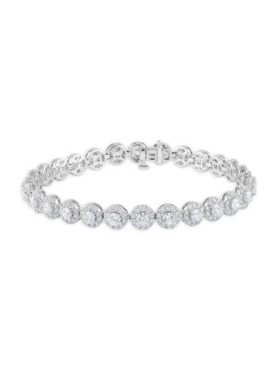 Saks Fifth Avenue Women's 14k White Gold & 7 Tcw Natural Diamond Halo Bracelet