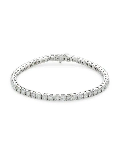 Saks Fifth Avenue Women's 14k White Gold & 8 Tcw Lab-grown Diamond Tennis Bracelet