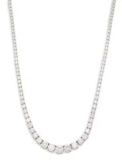 Saks Fifth Avenue Women's 14k White Gold & 9.95 Tcw Lab Grown Diamond Tennis Necklace/18"-19"