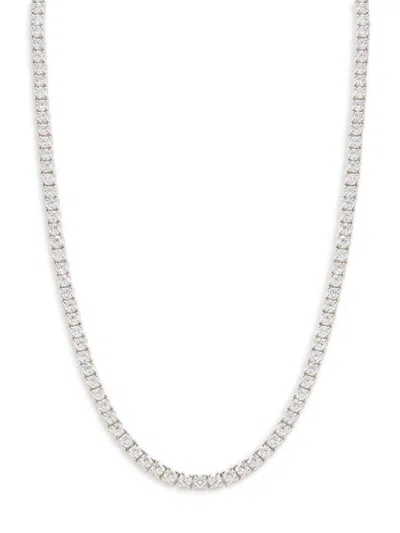 Saks Fifth Avenue Women's 14k White Gold & 9.95 Tcw Lab Grown Diamond Tennis Necklace/18"-19"l
