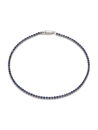 Saks Fifth Avenue Women's 14k White Gold & Blue Sapphire Tennis Bracelet