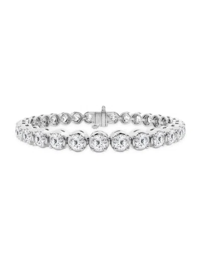 Saks Fifth Avenue Women's 14k White Gold & Lab-grown Diamond 4-prong Tennis Bracelet/2-15 Tcw In 12 Tcw