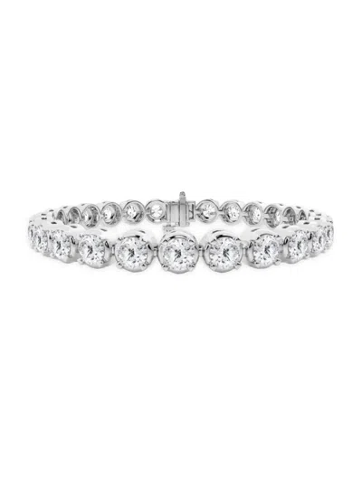 Saks Fifth Avenue Women's 14k White Gold & Lab-grown Diamond 4-prong Tennis Bracelet In 15 Tcw