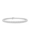 Saks Fifth Avenue Women's 14k White Gold & Round Lab-grown Diamond 4-prong Tennis Bracelet/2.00-15.00 Tcw In 5 Tcw