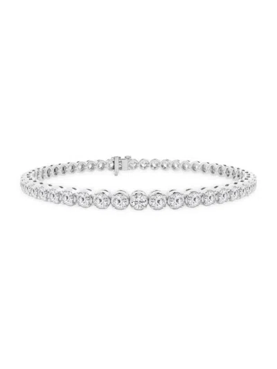 Saks Fifth Avenue Women's 14k White Gold & Lab-grown Diamond 4-prong Tennis Bracelet In 5 Tcw