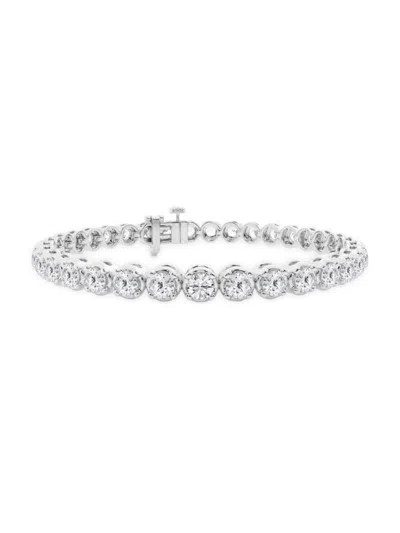 Saks Fifth Avenue Women's 14k White Gold & Lab-grown Diamond 4-prong Tennis Bracelet In 7 Tcw
