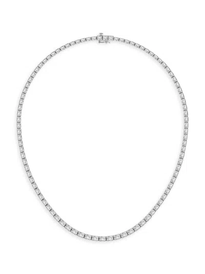 Saks Fifth Avenue Women's 14k White Gold & Lab-grown Diamond Tennis Necklace In 22 Tcw