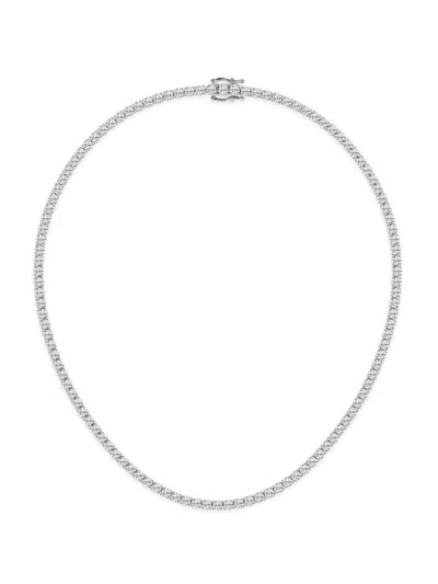 Saks Fifth Avenue Women's 14k White Gold & Lab-grown Diamond Tennis Necklace/5.00-20.00 Tcw In 20 Ctw