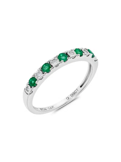 Saks Fifth Avenue Women's 14k White Gold, Emerald & Diamond Ring