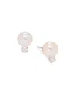 Saks Fifth Avenue Women's 14k White Gold, Freshwater Pearl & Lab Grown Diamond Stud Earrings In White Gold