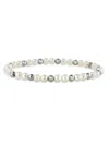 Saks Fifth Avenue Women's 14k White Goldplated Sterling Silver & Fresh Water Pearl Beaded Bracelet In White Goldplated