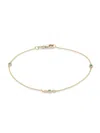 Saks Fifth Avenue Women's Private Label 14k Yellow Gold, 0.03 Tcw Diamond & 0.11 Tcw Emerald Bracelet In Gold