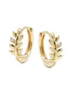 Saks Fifth Avenue Women's 14k Yellow Gold, 0.05 Tcw Diamond Leaf Huggie Earrings In Gold