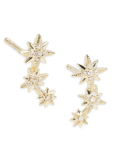 Saks Fifth Avenue Women's 14k Yellow Gold, 0.07 Tcw Diamond Starburst Stud Earrings