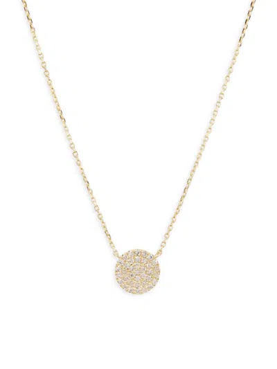 Saks Fifth Avenue Women's 14k Yellow Gold, 0.15 Tcw Diamond Disc Pendant Necklace/18"
