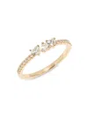Saks Fifth Avenue Women's 14k Yellow Gold 0.29 Tcw Heart-shape Lab-grown Diamond Band Ring In Yellow Gold